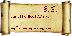 Bartlik Boglárka névjegykártya